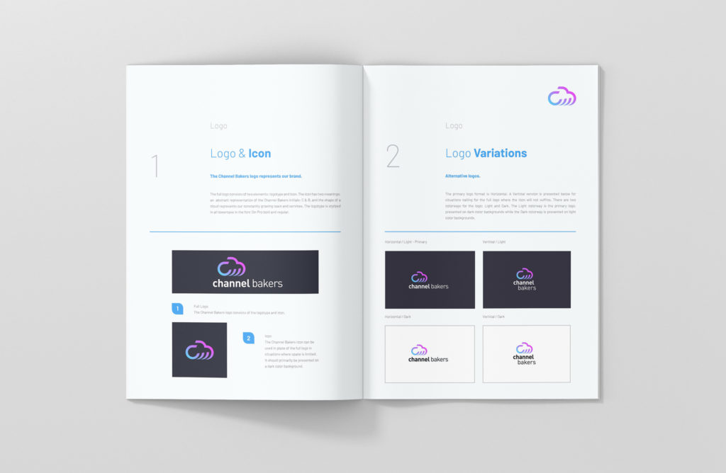 Channel Bakers brand identity book sample