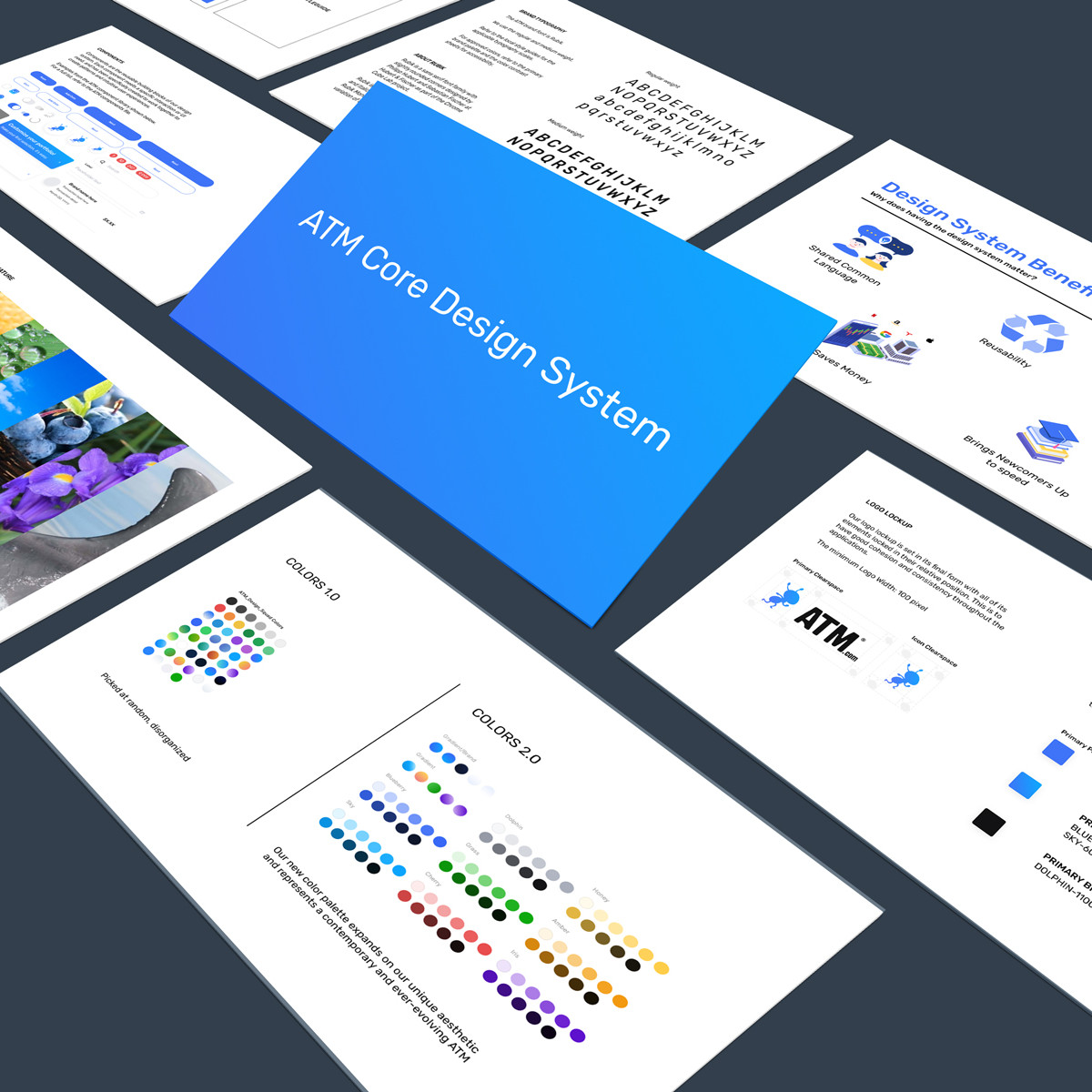 Mockup of design system screens for ATM