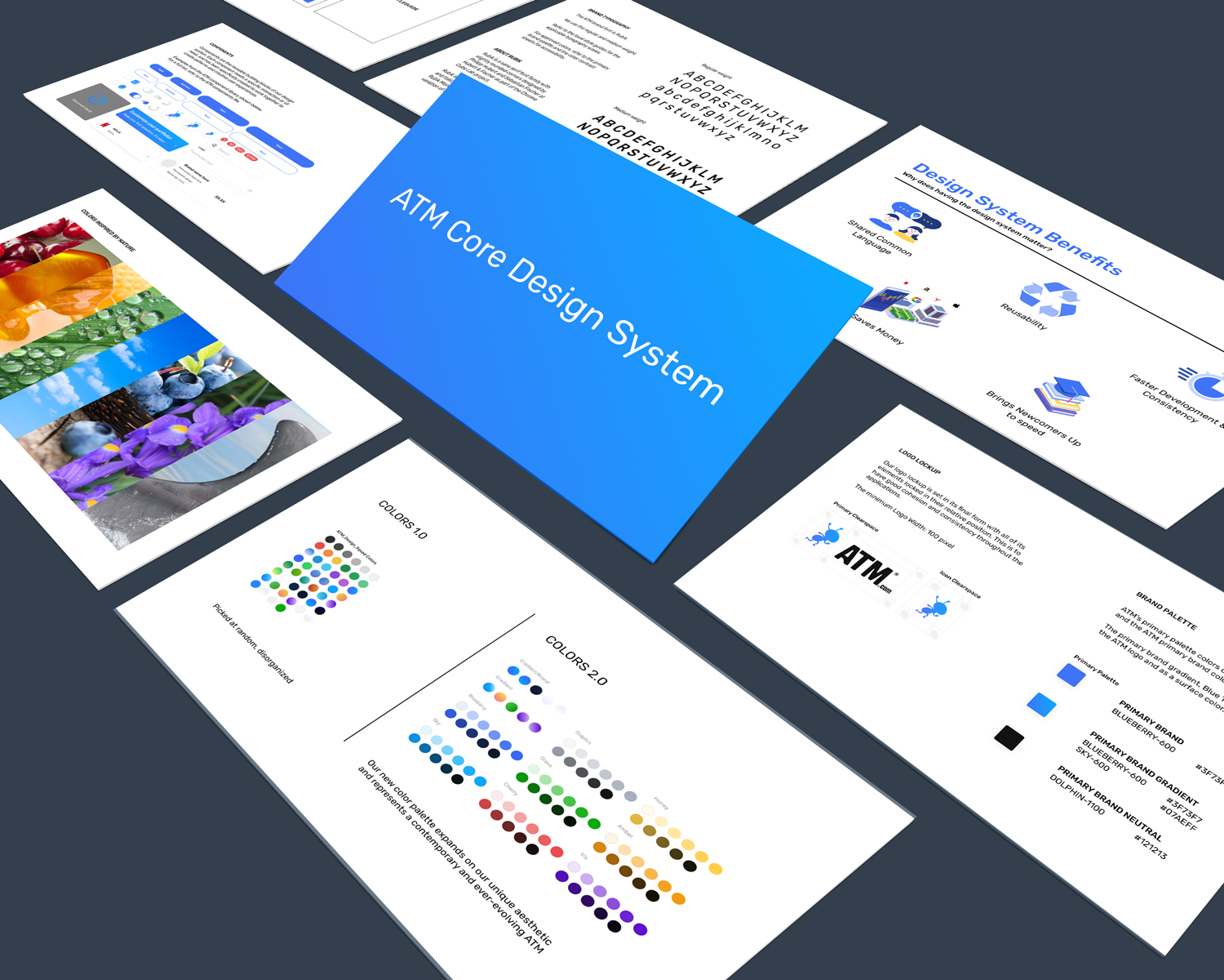 Mockup of design system screens for ATM